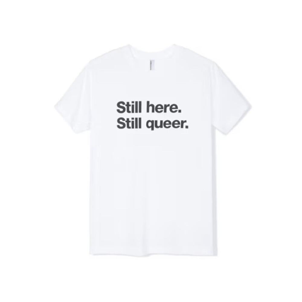 American Apparel T-shirt GAY PRIDE COLLECTION NEON RAINBOW & PHRASE LGBTQ Tee